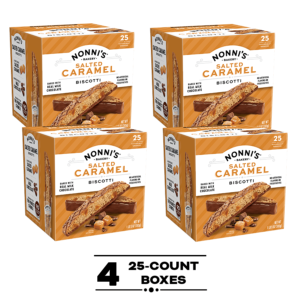 Nonni's Salted Caramel Biscotti, 25 count box, 4-pack