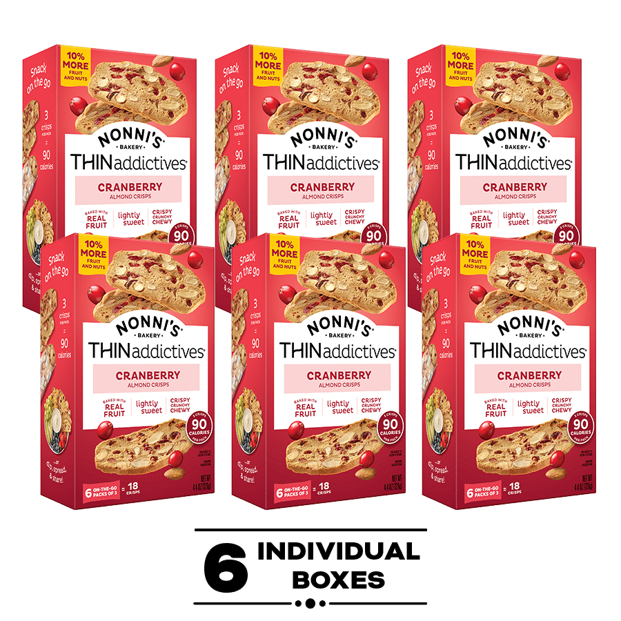 Nonni's THINaddictives Cranberry, 6-Pack